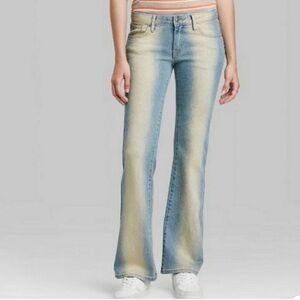 N002 Wild Fable Low Rise Flare Acid Wash Denim Jeans
